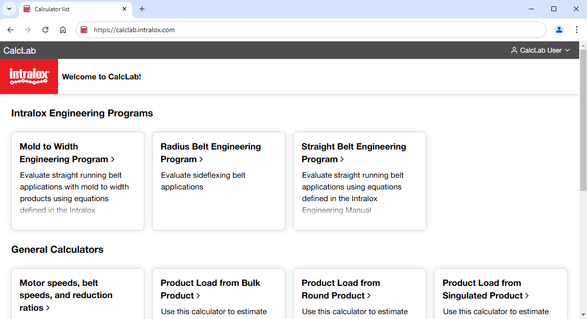 Screenshot of Calclab Interface